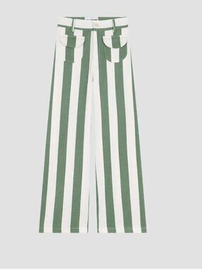 La veste parasol pants green stripe M
